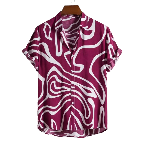 Mens summer Short Sleeve floral stylish casual